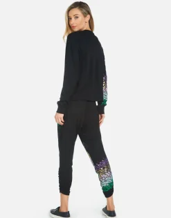 Lauren Moshi Mimi Star Confetti*Women Crop Sweatpants