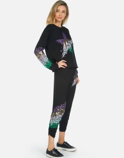 Lauren Moshi Mimi Star Confetti*Women Crop Sweatpants