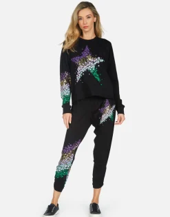 Lauren Moshi Mimi Star Confetti*Women Crop Sweatpants