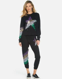 Lauren Moshi Mimi Star Confetti*Women Crop Sweatpants