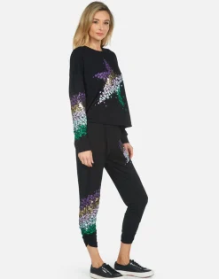 Lauren Moshi Mimi Star Confetti*Women Crop Sweatpants