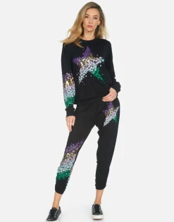Lauren Moshi Mimi Star Confetti*Women Crop Sweatpants