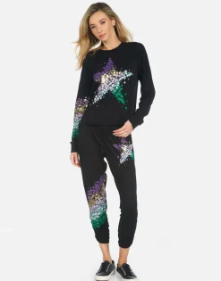 Lauren Moshi Mimi Star Confetti*Women Crop Sweatpants