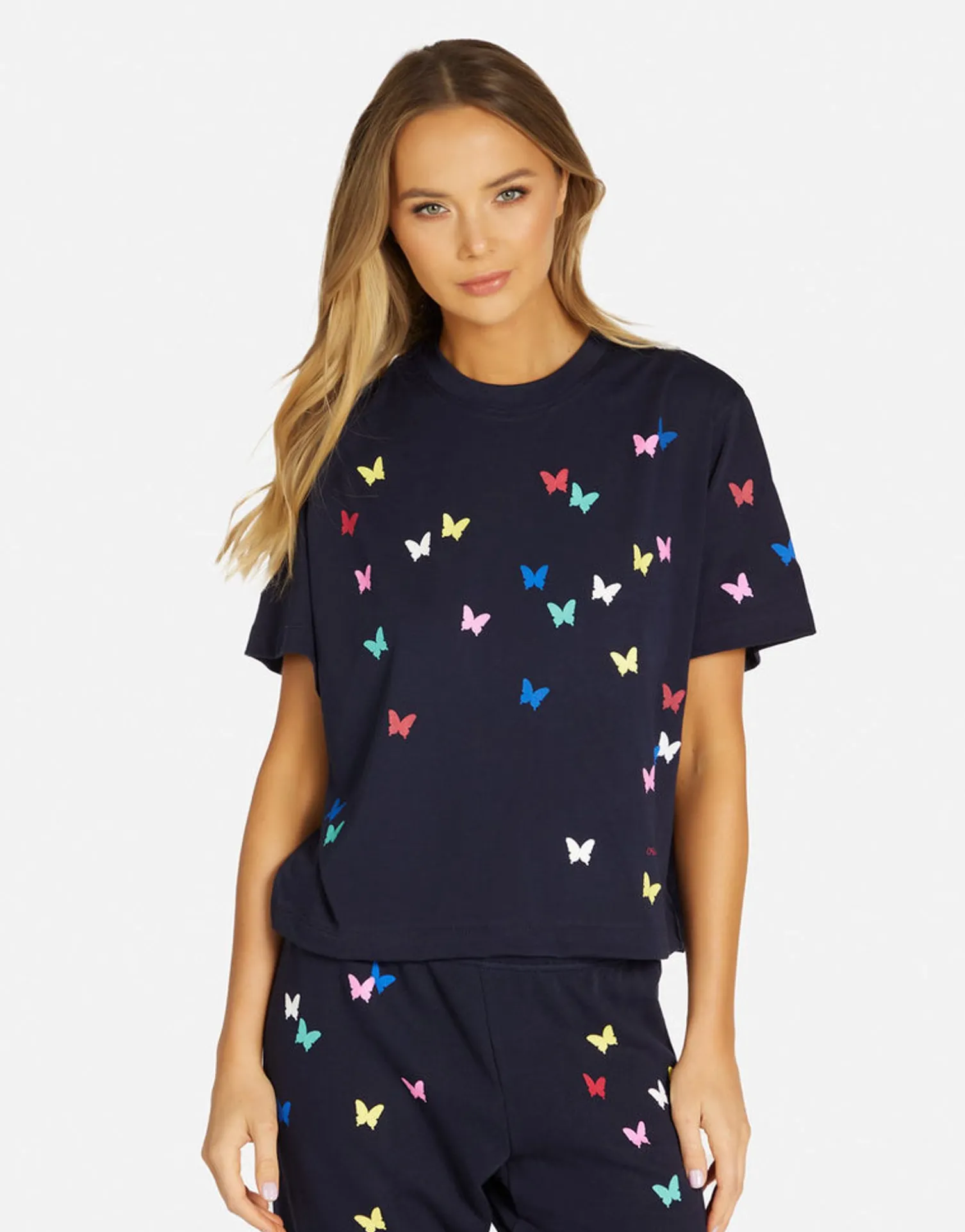 Lauren Moshi Mini Butterflies Boxy Crop Tee In | Rue By *Women Short Sleeve