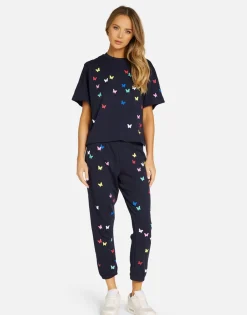 Lauren Moshi Mini Butterflies Boxy Crop Tee In | Rue By *Women Short Sleeve