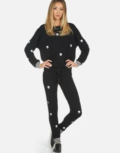 Lauren Moshi Mini Skulls Lounge Sweatpant W/ Stripe Cuff | Shawna By *Women Long Sweatpants