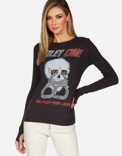 Lauren Moshi Motley Crue Too Fast For Love L/S Fitted Thermal By *Women Long Sleeve