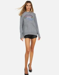 Lauren Moshi Namiko X Rainbow Crystal Biting Lip*Women Sweaters & Knits
