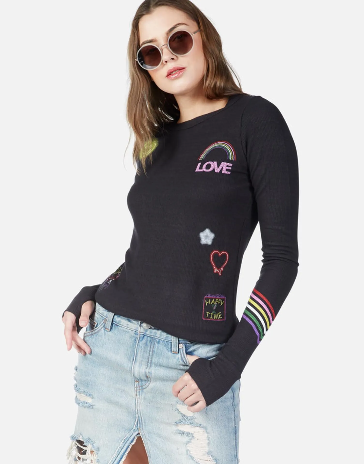 Lauren Moshi Neon Signs L/S Fitted Thermal W/ Thumbholes | Mckinley *Women Long Sleeve