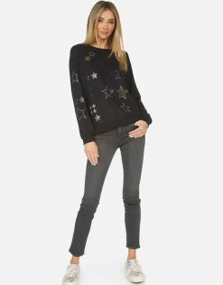 Lauren Moshi Noleta Crystal Stars Made In Los Angeles California Usa*Women Long Sleeve