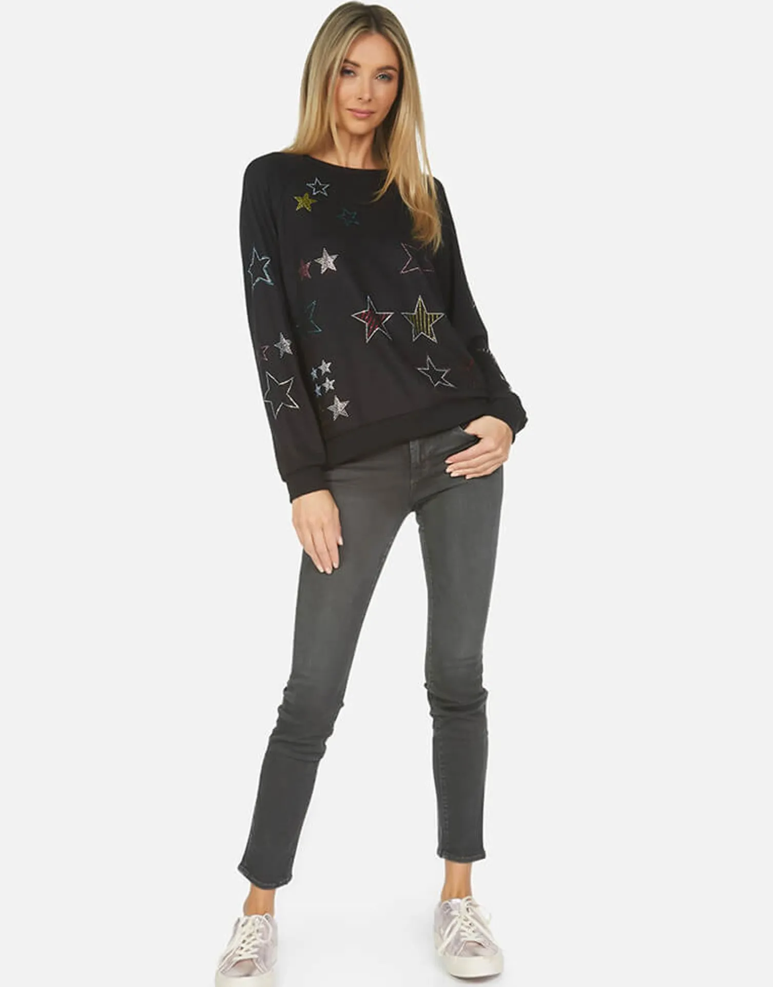 Lauren Moshi Noleta Crystal Stars Made In Los Angeles California Usa*Women Long Sleeve