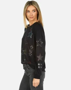 Lauren Moshi Noleta Crystal Stars Made In Los Angeles California Usa*Women Long Sleeve