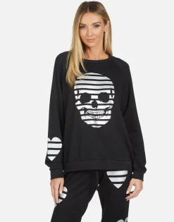 Lauren Moshi Noleta Stripe Skull*Women Long Sleeve