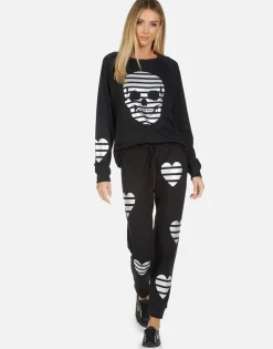 Lauren Moshi Noleta Stripe Skull*Women Long Sleeve