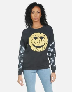 Lauren Moshi Noleta Text Happy Face*Women Long Sleeve