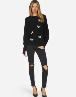 Lauren Moshi Optimist Butterflies Cashmere Sweater | Ladona X By *Women Sweaters & Knits