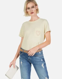 Lauren Moshi Peace & Love Butterfly S/S Tee W/ Pocket | Iris By *Women Short Sleeve