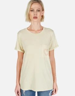 Lauren Moshi Peace & Love Butterfly S/S Tee W/ Pocket | Iris By *Women Short Sleeve