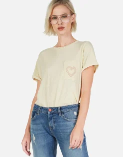 Lauren Moshi Peace & Love Butterfly S/S Tee W/ Pocket | Iris By *Women Short Sleeve