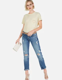 Lauren Moshi Peace & Love Butterfly S/S Tee W/ Pocket | Iris By *Women Short Sleeve