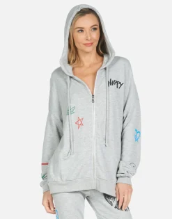 Lauren Moshi Peace Hippie Zip Up Hoodie | Koa By *Women Hoodies