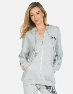 Lauren Moshi Peace Hippie Zip Up Hoodie | Koa By *Women Hoodies