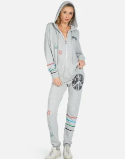 Lauren Moshi Peace Hippie Zip Up Hoodie | Koa By *Women Hoodies