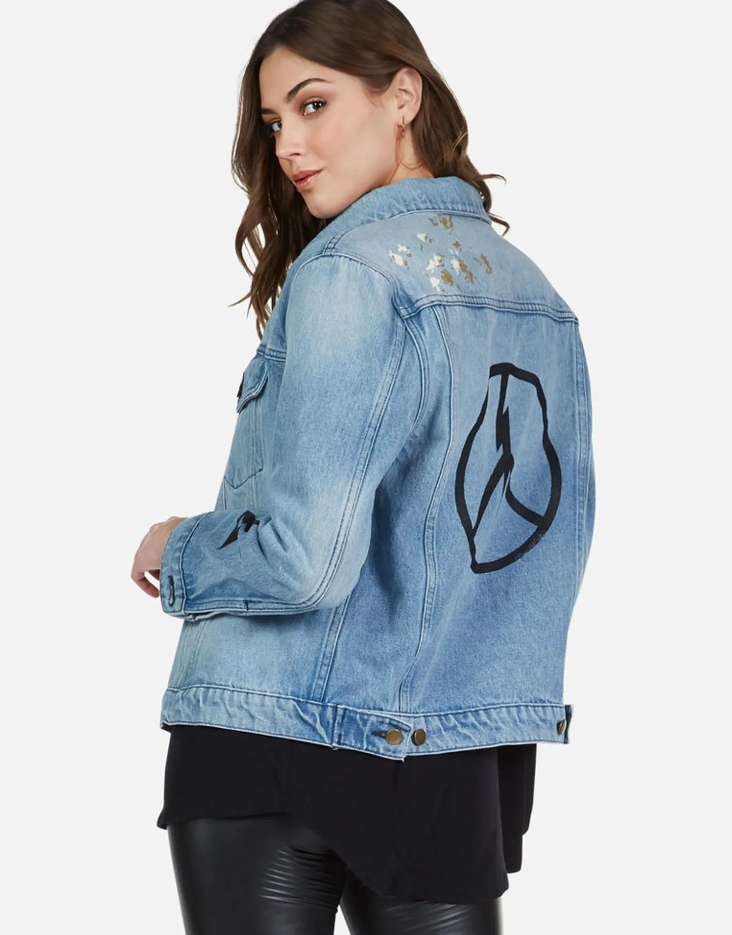 Lauren Moshi Peace Lightning Denim Boyfriend Jacket | Spencer By *Women Jackets