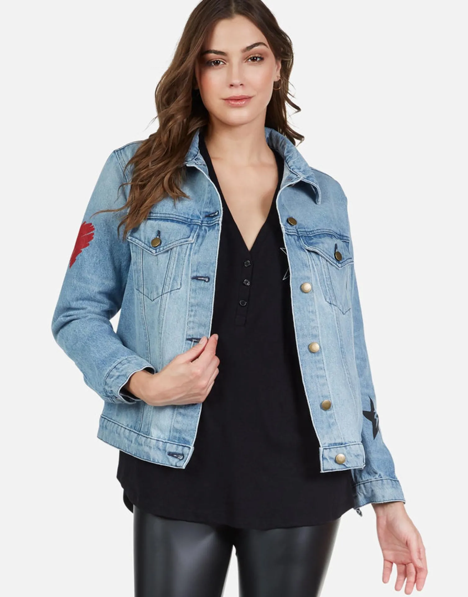 Lauren Moshi Peace Lightning Denim Boyfriend Jacket | Spencer By *Women Jackets