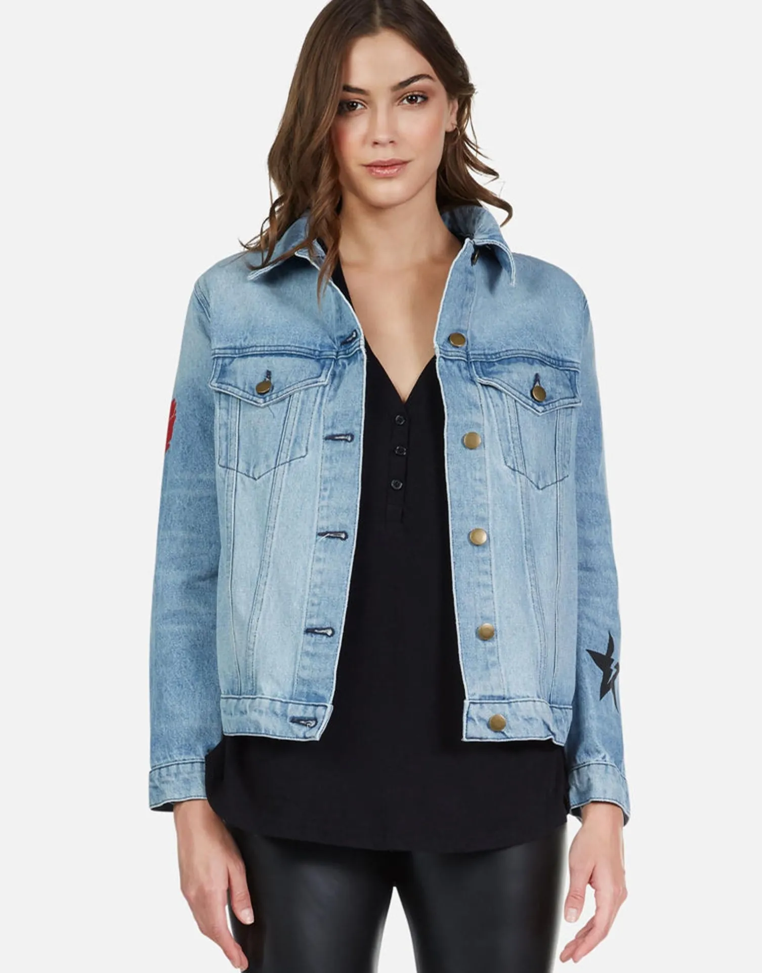 Lauren Moshi Peace Lightning Denim Boyfriend Jacket | Spencer By *Women Jackets