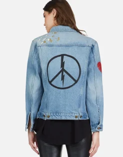 Lauren Moshi Peace Lightning Denim Boyfriend Jacket | Spencer By *Women Jackets