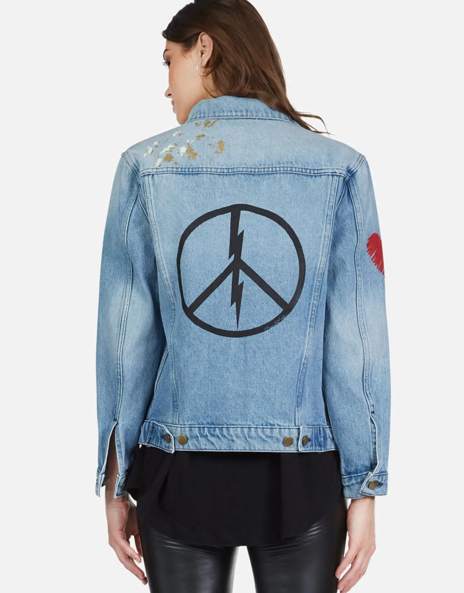 Lauren Moshi Peace Lightning Denim Boyfriend Jacket | Spencer By *Women Jackets