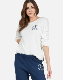 Lauren Moshi Peace Lightning L/S Pullover W/ Slit Cuff | Calista By *Women Long Sleeve