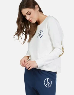 Lauren Moshi Peace Lightning L/S Pullover W/ Slit Cuff | Calista By *Women Long Sleeve