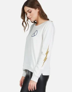 Lauren Moshi Peace Lightning L/S Pullover W/ Slit Cuff | Calista By *Women Long Sleeve