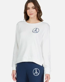 Lauren Moshi Peace Lightning L/S Pullover W/ Slit Cuff | Calista By *Women Long Sleeve