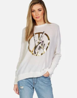 Lauren Moshi Peace Sign Hand Draped Cashmere Sweater | Ladona By *Women Sweaters & Knits