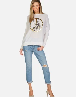 Lauren Moshi Peace Sign Hand Draped Cashmere Sweater | Ladona By *Women Sweaters & Knits