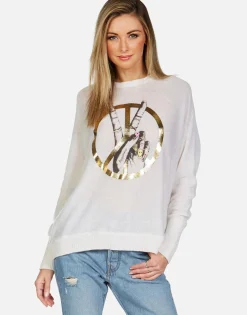 Lauren Moshi Peace Sign Hand Draped Cashmere Sweater | Ladona By *Women Sweaters & Knits