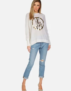 Lauren Moshi Peace Sign Hand Draped Cashmere Sweater | Ladona By *Women Sweaters & Knits
