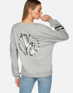 Lauren Moshi Peace Sign Hand L/S Boyfriend Pullover | Sierra By *Women Long Sleeve