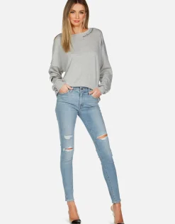 Lauren Moshi Peace Sign Hand L/S Boyfriend Pullover | Sierra By *Women Long Sleeve