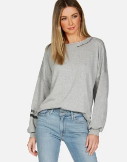 Lauren Moshi Peace Sign Hand L/S Boyfriend Pullover | Sierra By *Women Long Sleeve