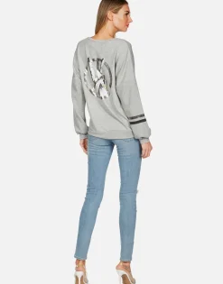 Lauren Moshi Peace Sign Hand L/S Boyfriend Pullover | Sierra By *Women Long Sleeve