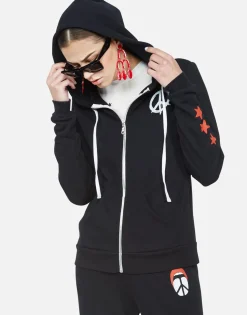 Lauren Moshi Peace Tongue Combo Zip Up Hoodie | Lennox By *Women Hoodies