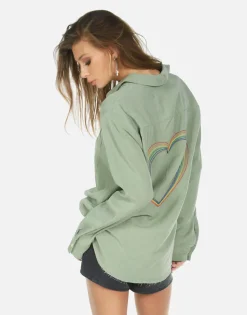 Lauren Moshi Pilar Rainbow Heart*Women Long Sleeve