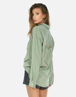 Lauren Moshi Pilar Rainbow Heart*Women Long Sleeve