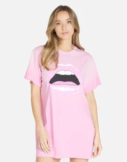 Lauren Moshi Pink Open Lip T-Shirt Dress | Misty By *Women Dresses