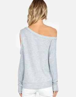 Lauren Moshi Prayer Hands L/S Scoop Neck Off Shoulder Pullover By *Women Long Sleeve