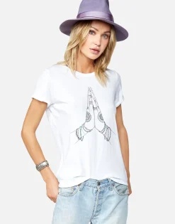 Lauren Moshi Prayer Hands Vintage Short Sleeve Roll Up Tee | Edda By *Women Short Sleeve